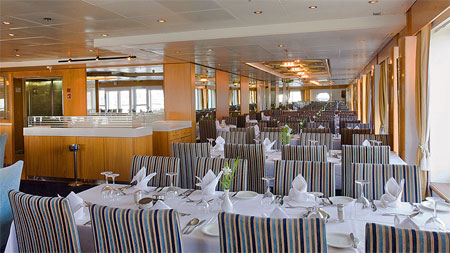 view of the dinning room of the cruise ship louis Cristal